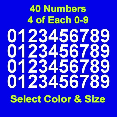 Numbers vinyl sticker - 0-9,