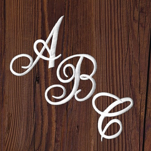 Iron script letter - script, patches